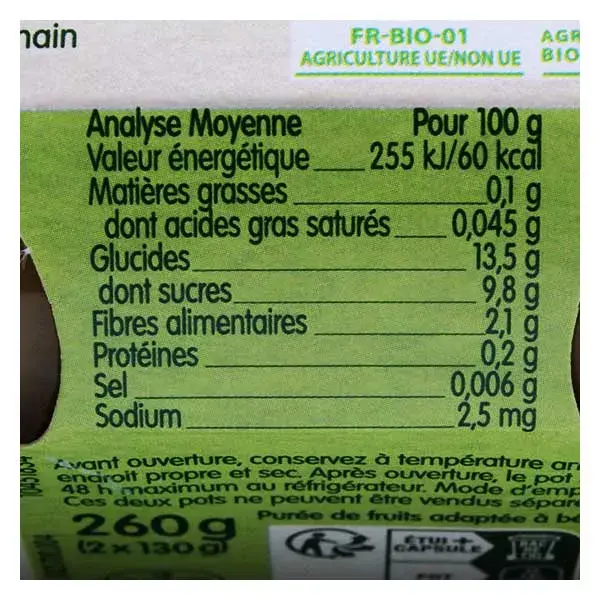 Maçã e Abacaxi Orgânicos Blédina Harvest - Pacote com 2 x 130g