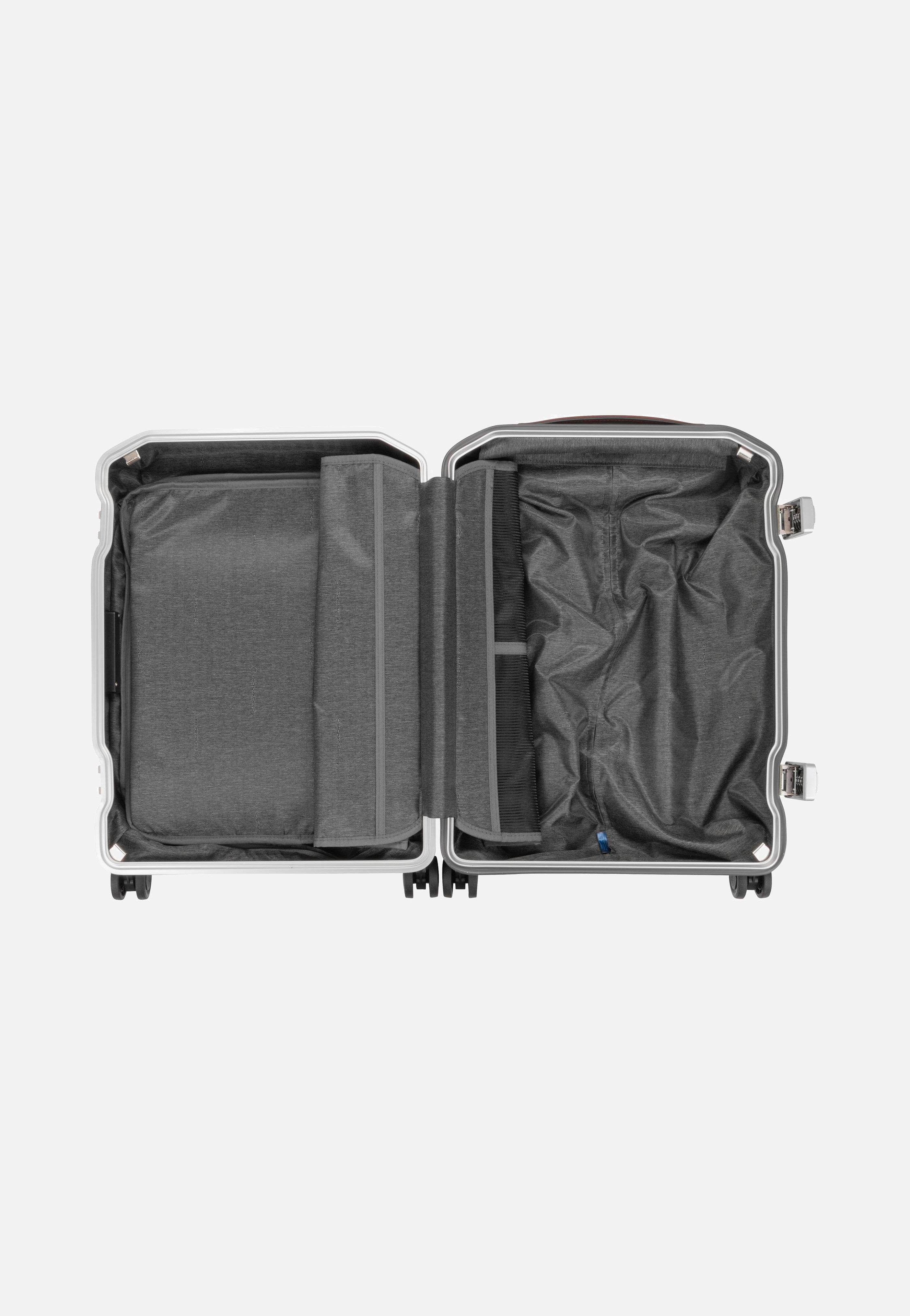 PQ-LM Cabin Spinner 4426 with Front Pocket Nero-Cuoio - Koffer