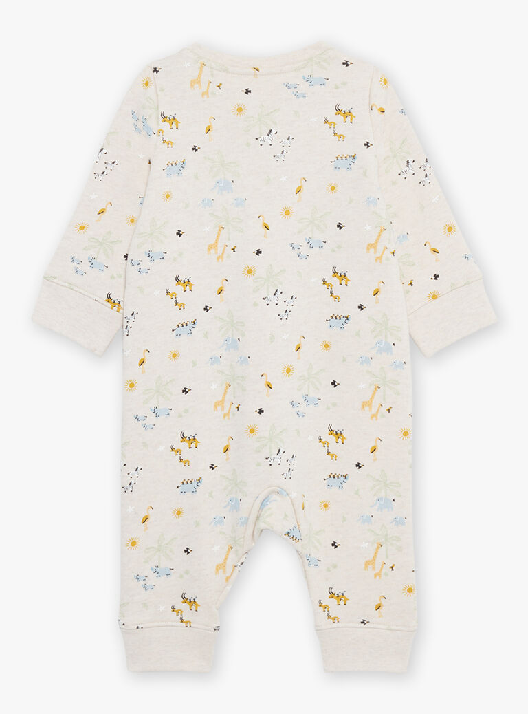 Grenouillère beige clair thème jungle