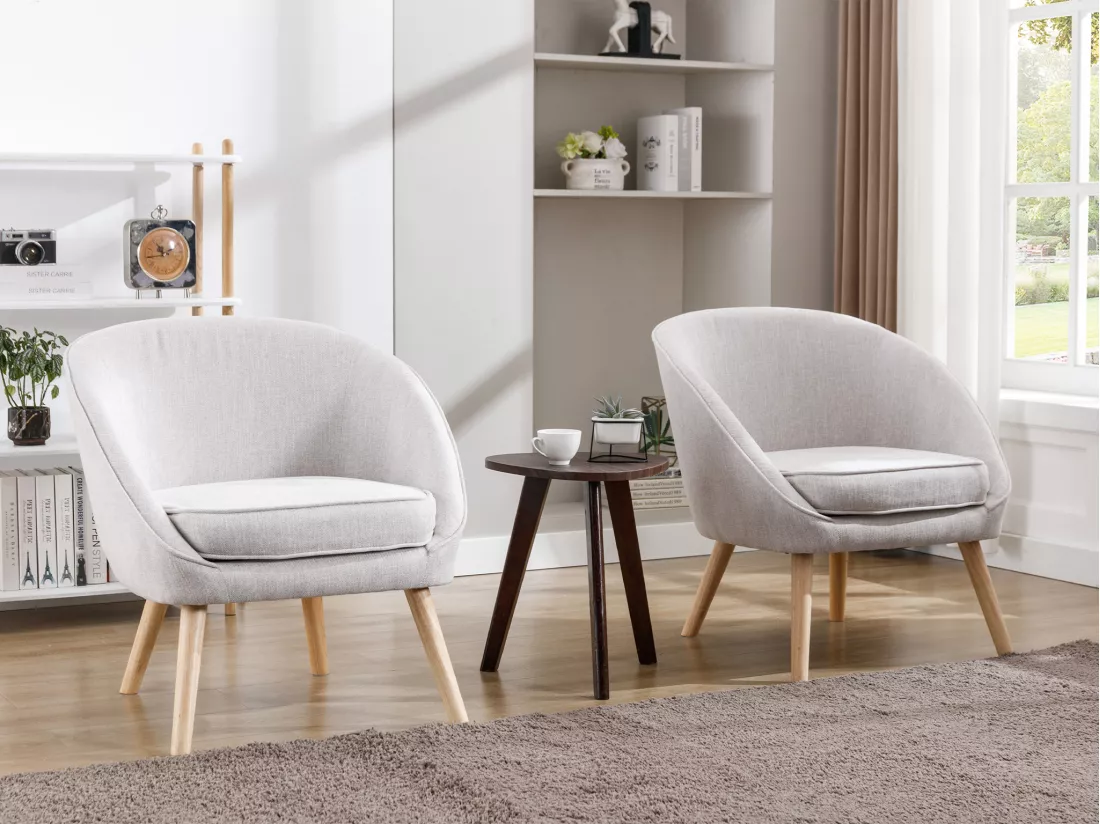 Fauteuil en tissu gris clair LINDALE