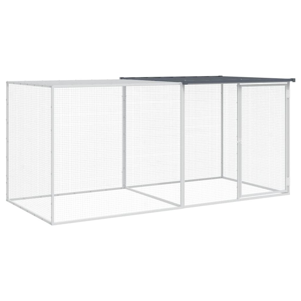 Poulailler avec toit anthracite 203x98x90 cm acier galvanisé