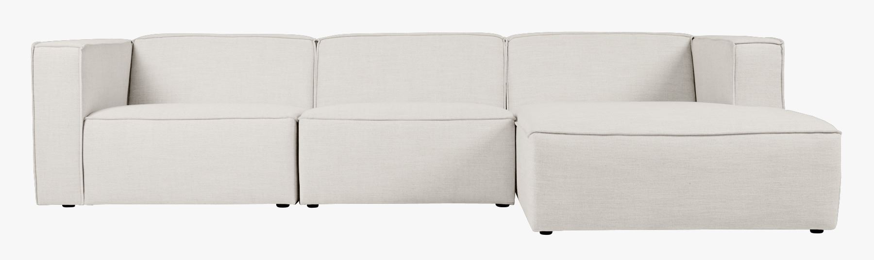 3 deler m/sjeselong høyre natur - 314x154x73 cm