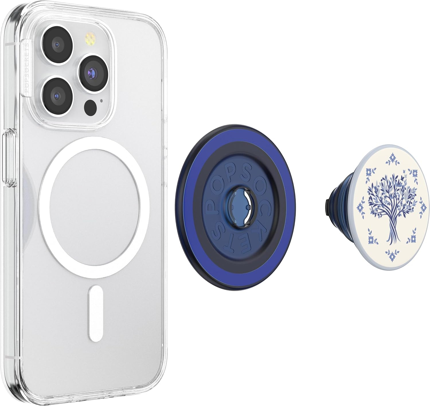 PopGrip MagSafe Round Finger Griff Halterung (Austauschbarer Top) für Apple iPhone (807293) - Olive Tree Tile