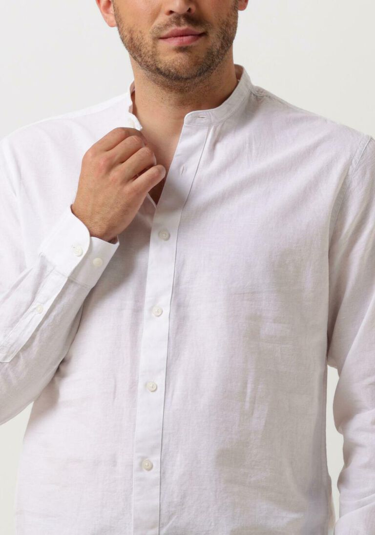 SELECTED HOMME witte selected homme casual overhemd slhregnew-linen shirt ls band