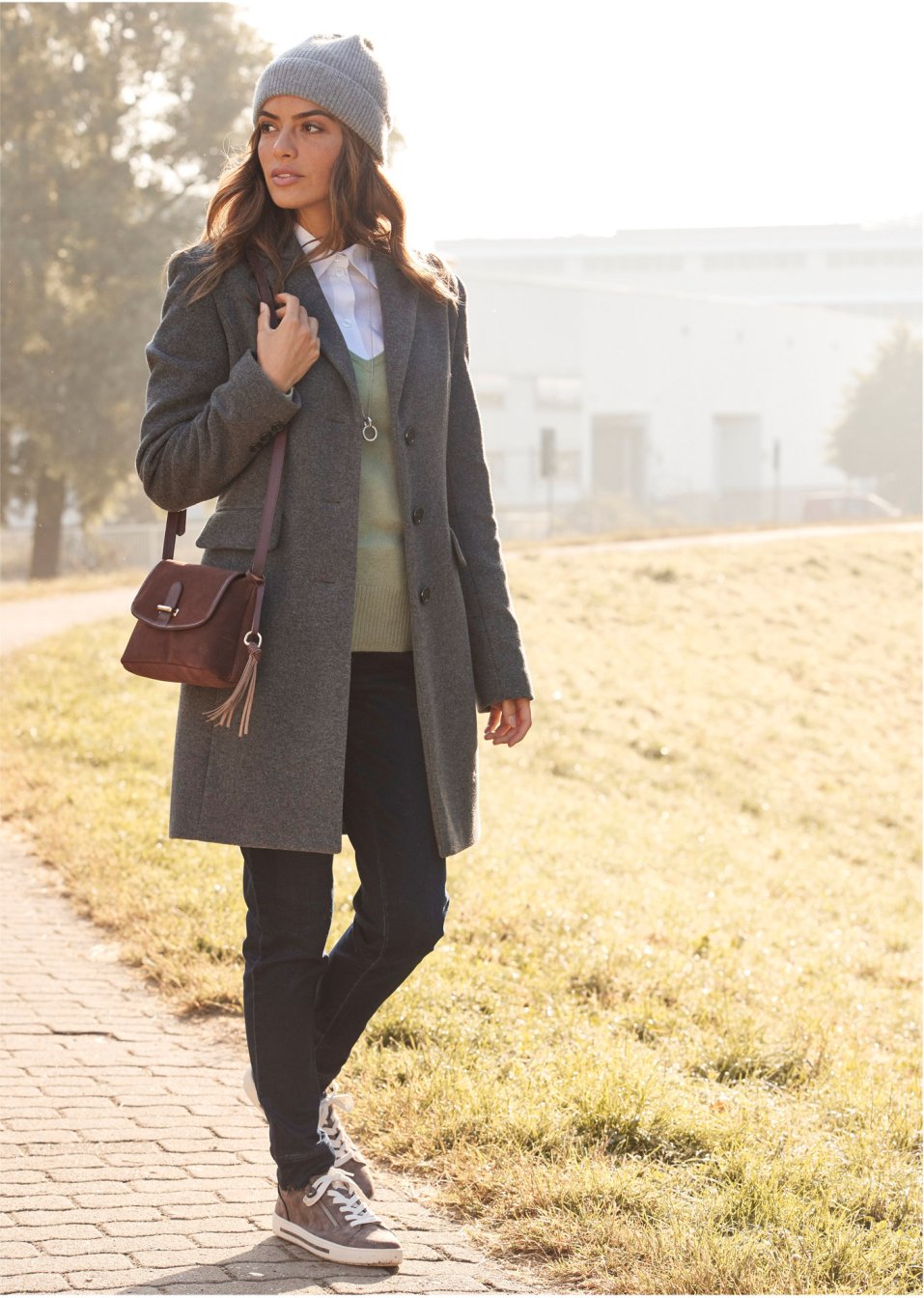 Pantalon taille extensible style denim