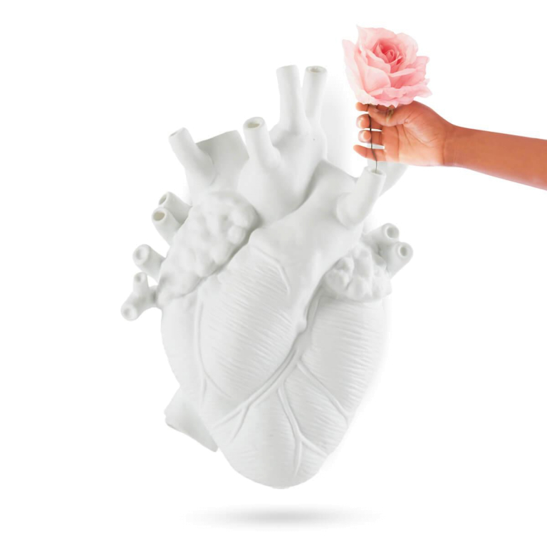 Seletti Love in Bloom Giant hart vaas wit