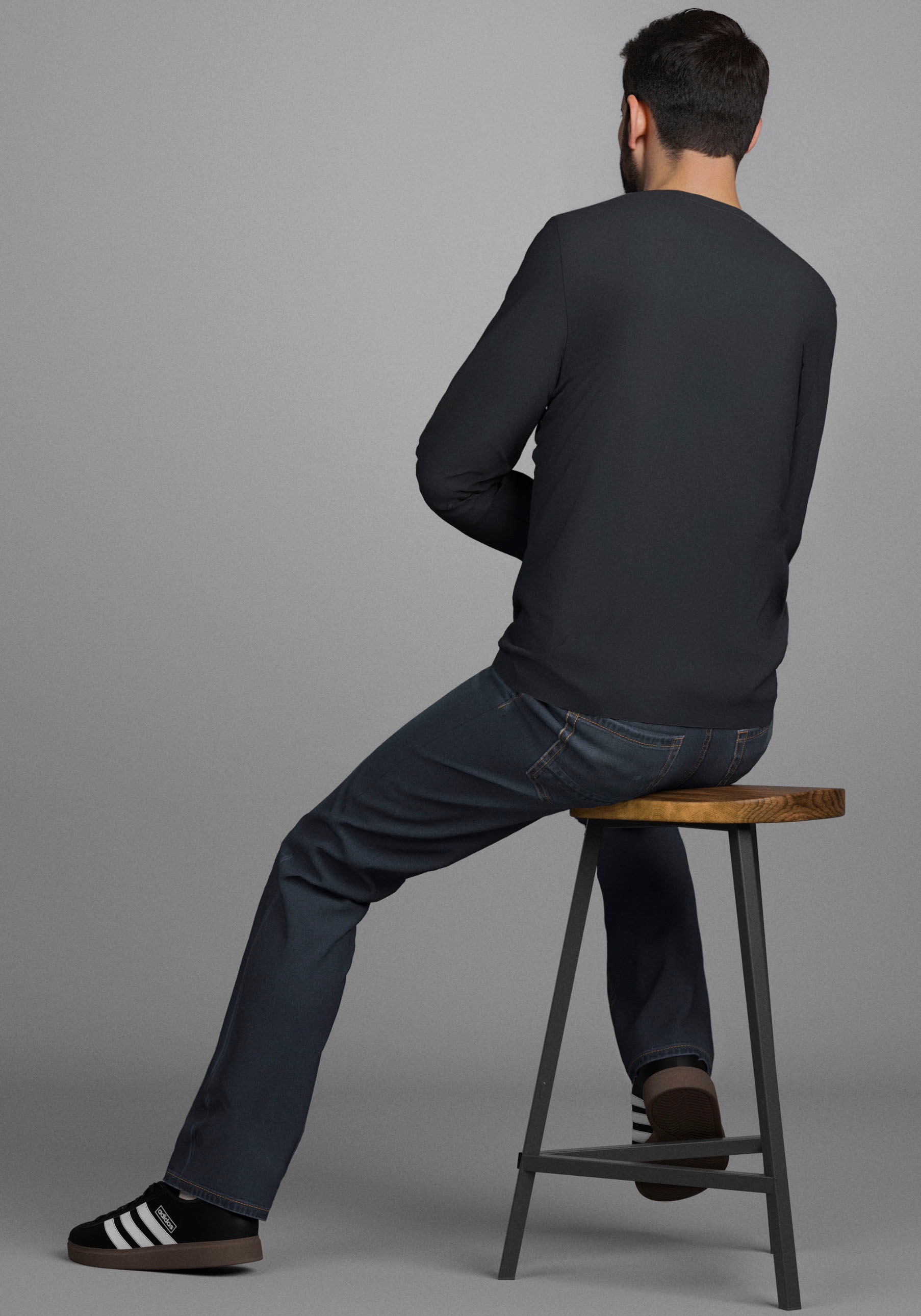 Man's World Rundhalsshirt »Neue Kollektion!«, mit Bündchen