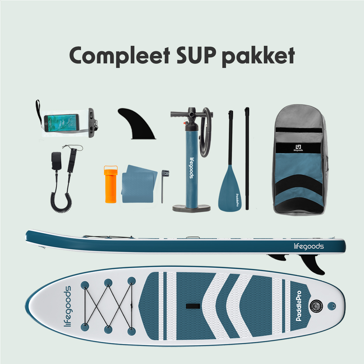 Lifegoods paddlepro sup board - white/deep aqua