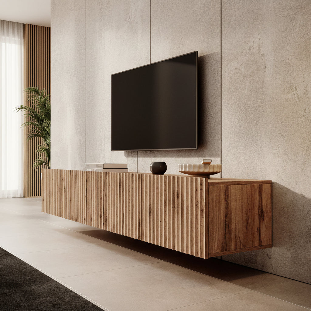 Pepinos - TV-Meubel - Eiken - 200x42x33 cm