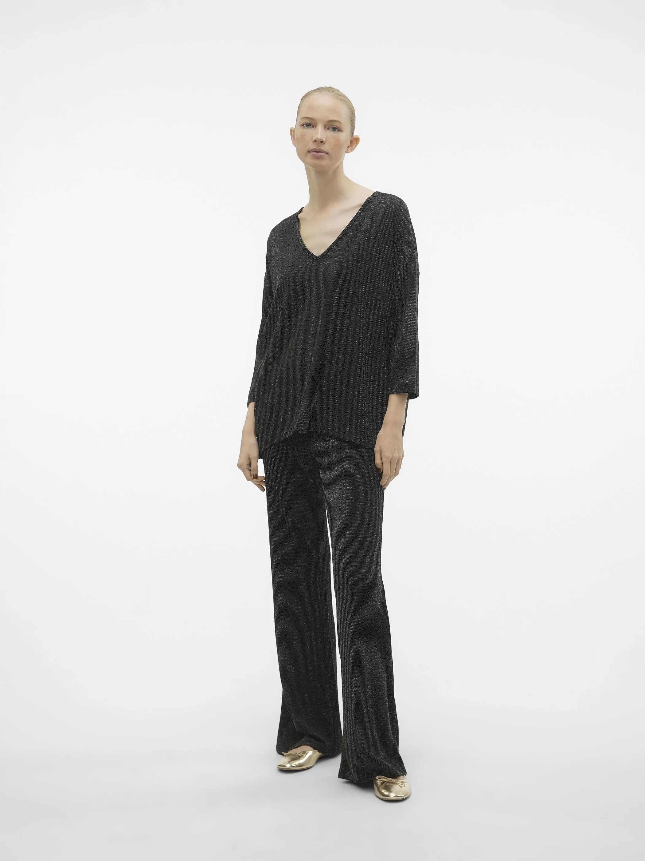 Damen oversized Pullover mit Glitter