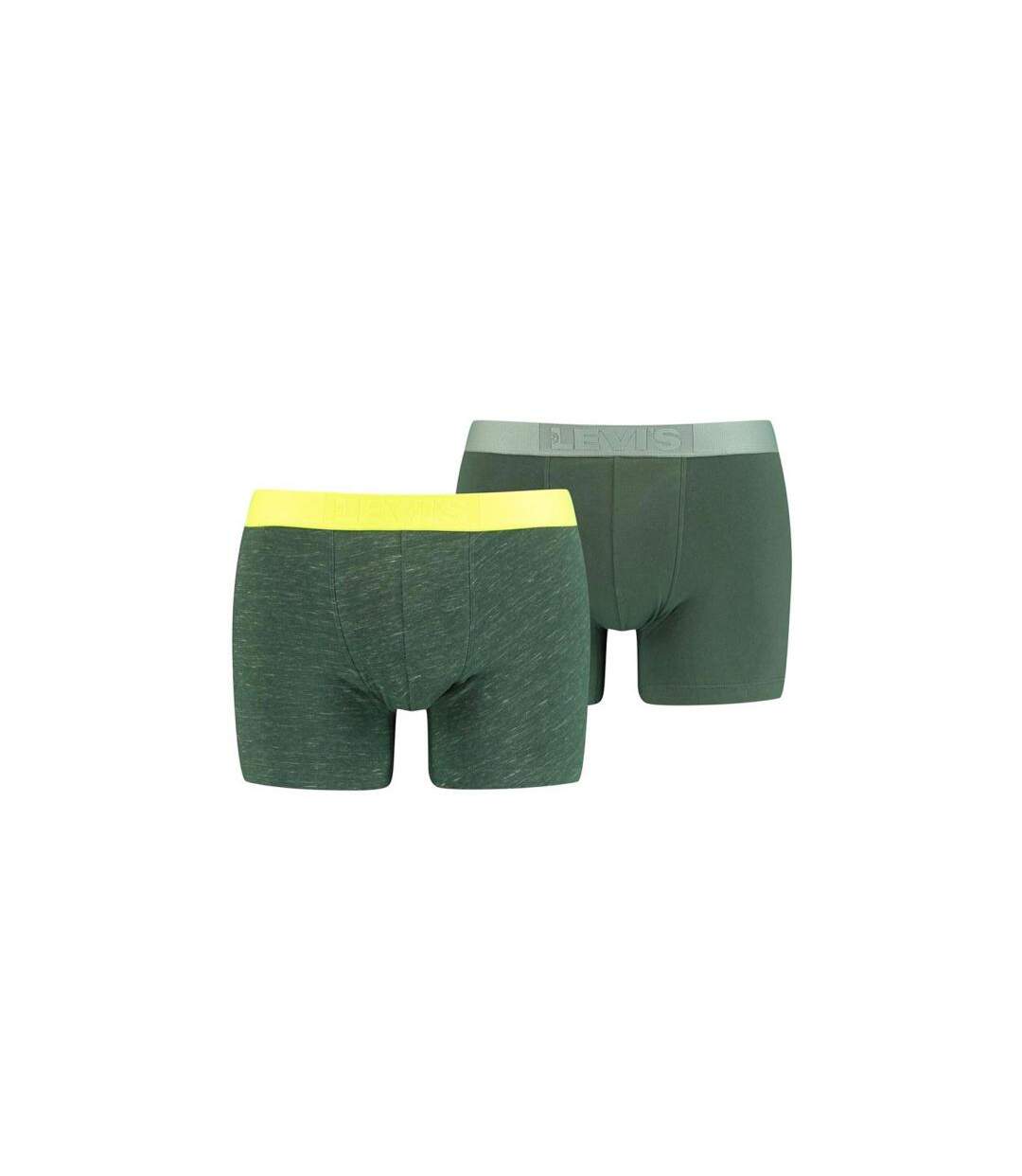 LEVI'S Lot de 2 Boxers Homme Coton INJECTED SLUB Yellow néon