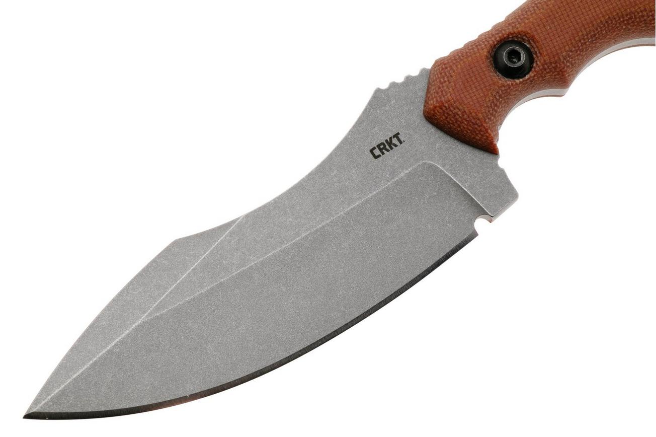 CRKT Bugsy Stonewash 3600 Brown Micarta vaststaand mes, Kaila Cumings design