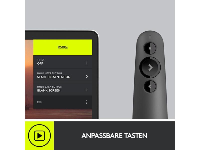 Logitech Presenter R500 s Graphite Mühelos präsentieren – auf fast jedem Gerät
