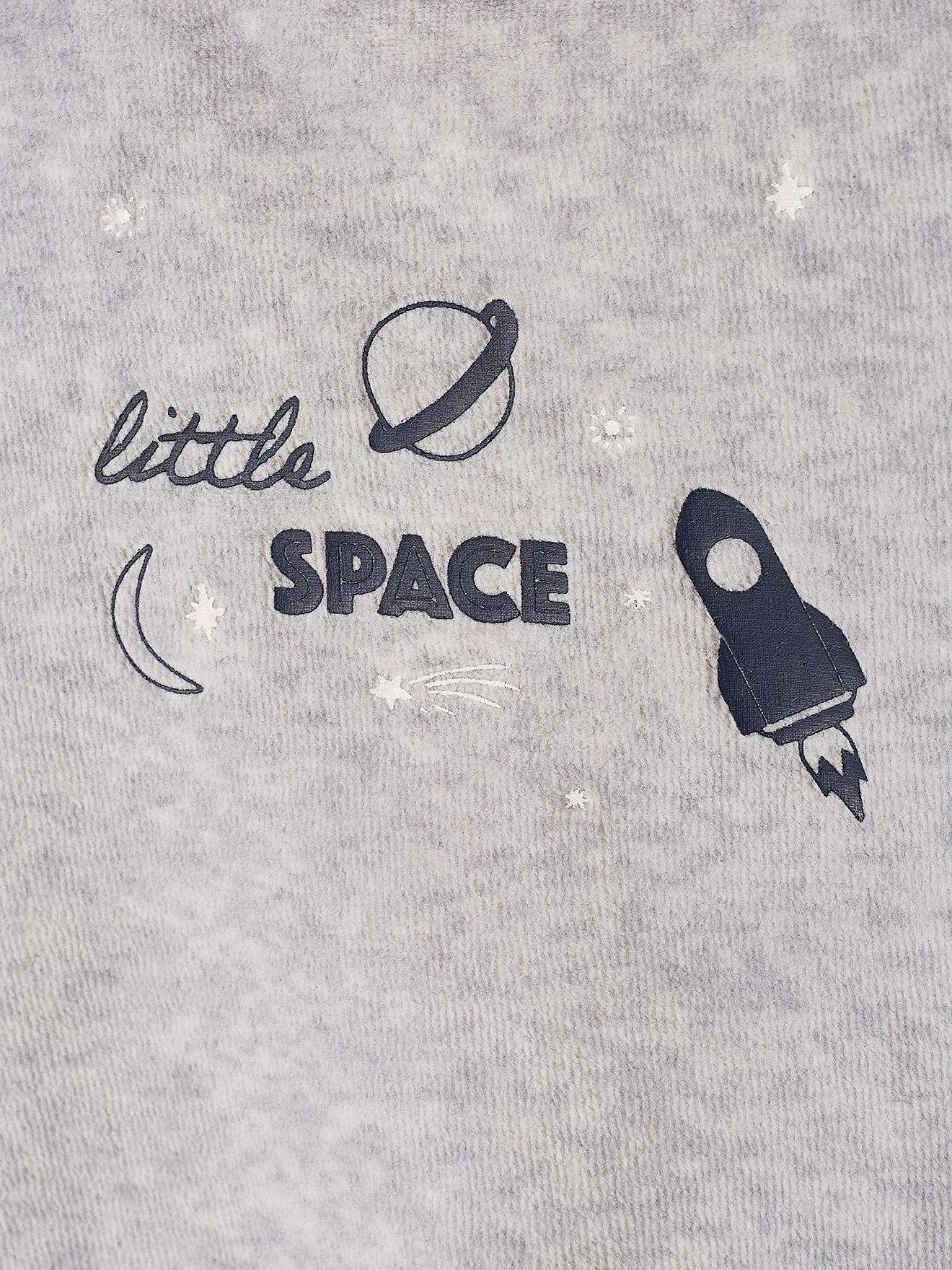 Conjunto de 2 pijamas de veludo com planetas fluorescentes, para bebê menino, azul escuro, bicolor/multicolorido