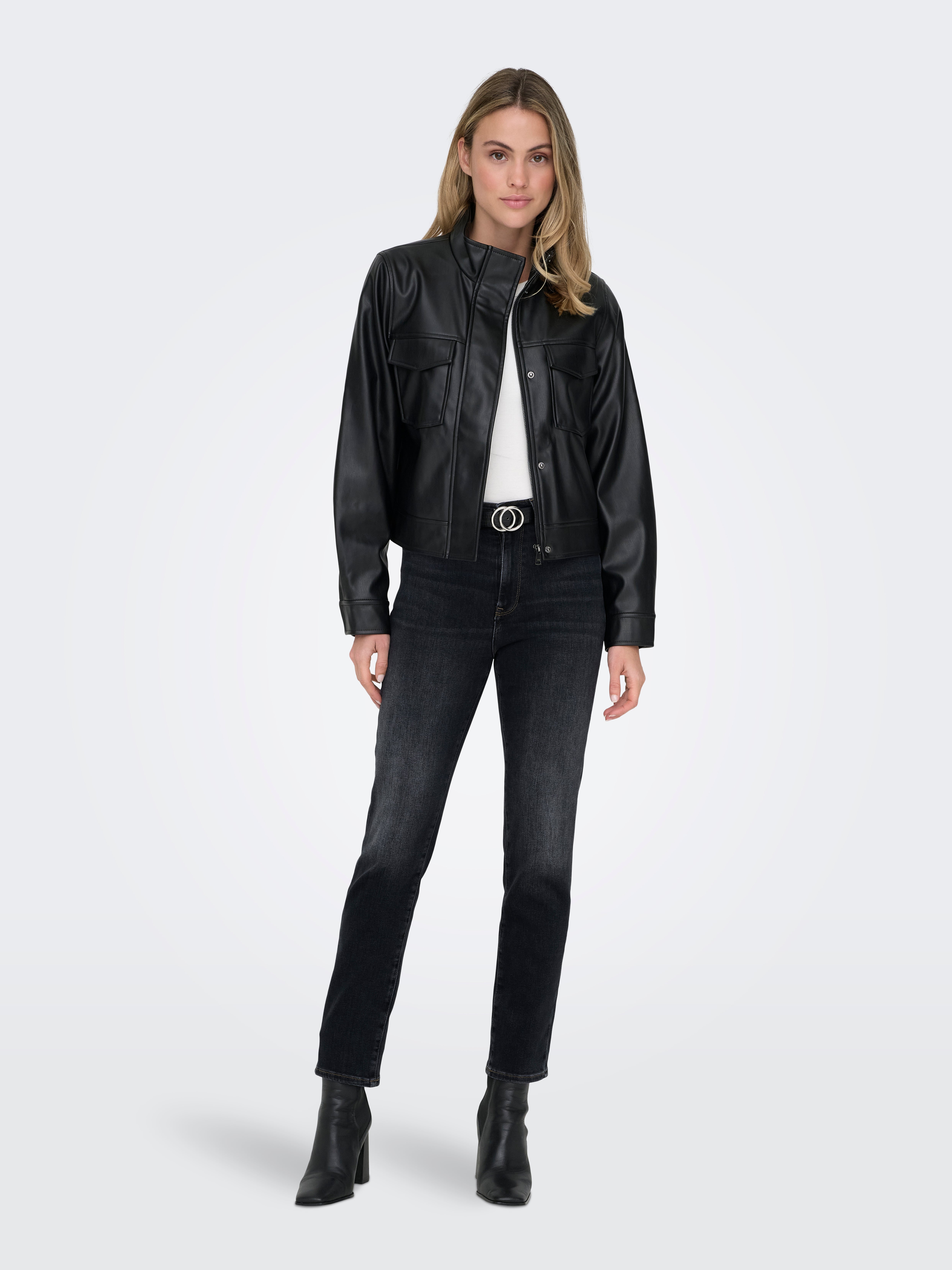 ONLEMILY Hohe Taille Gerade geschnitten Jeans Washed Black