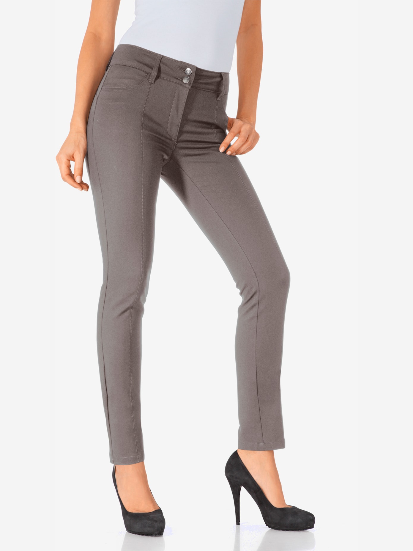 Pantalon effet ventre plat coupe skinny