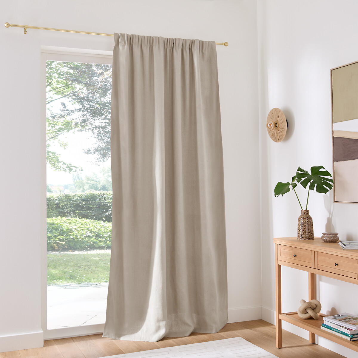 LA REDOUTE INTERIEURS<br>Cortina blackout plissada de linho Elba