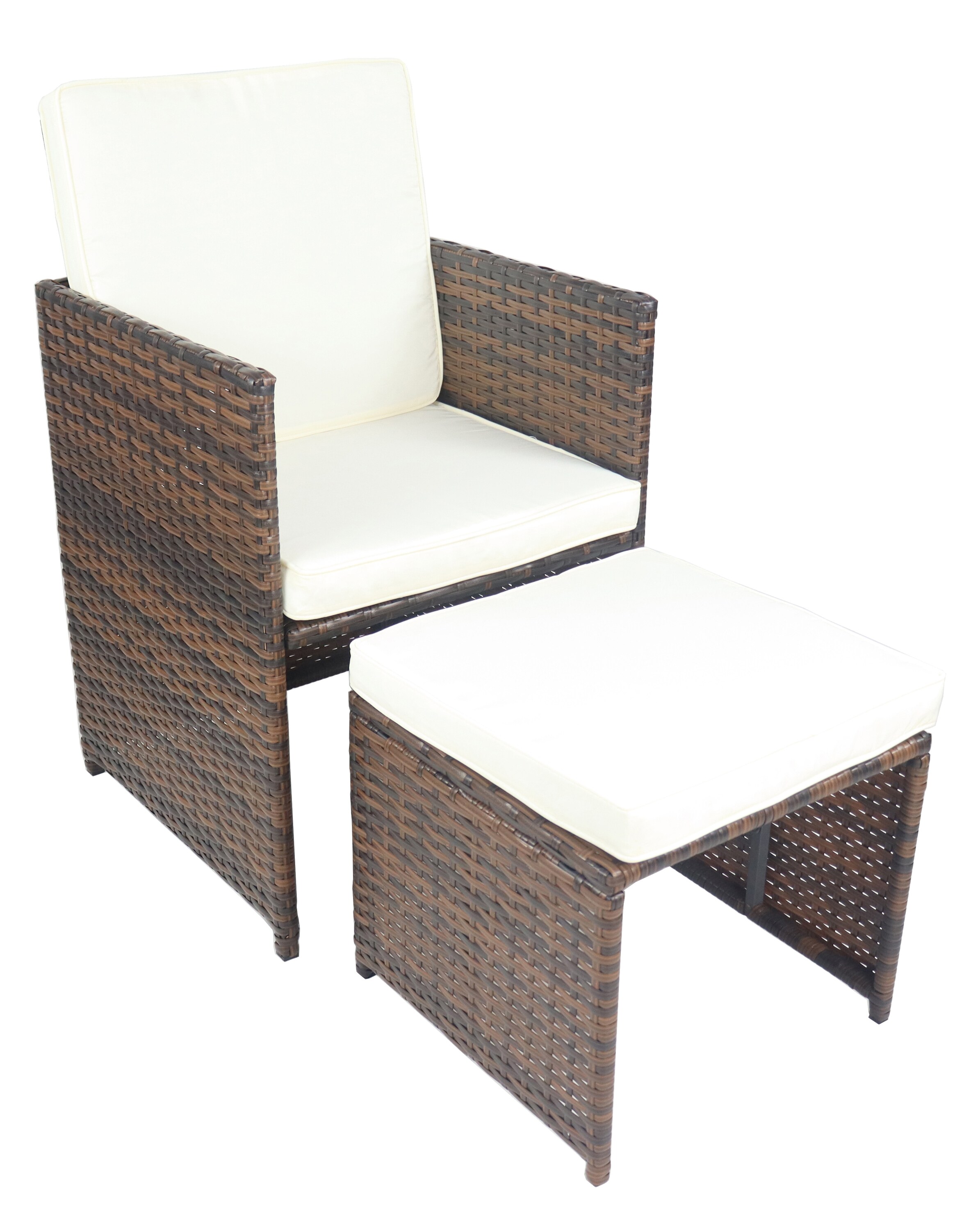 VCM 9-tlg Gartenmöbel Sitzgruppe Gartenmöbel Glas Tisch Stühle Rattan Raloso