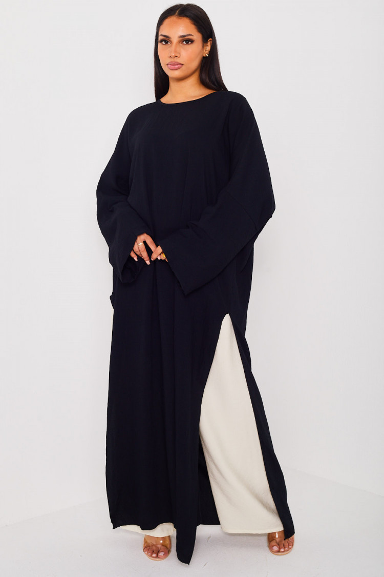Ensemble 2 pièces robe + pantalon noir et beige