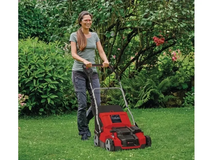Einhell GE-SA 1435/1, Skubbe plæneklipper, 35 cm, Roterende knive, 28 L, 4 hjul, Plast