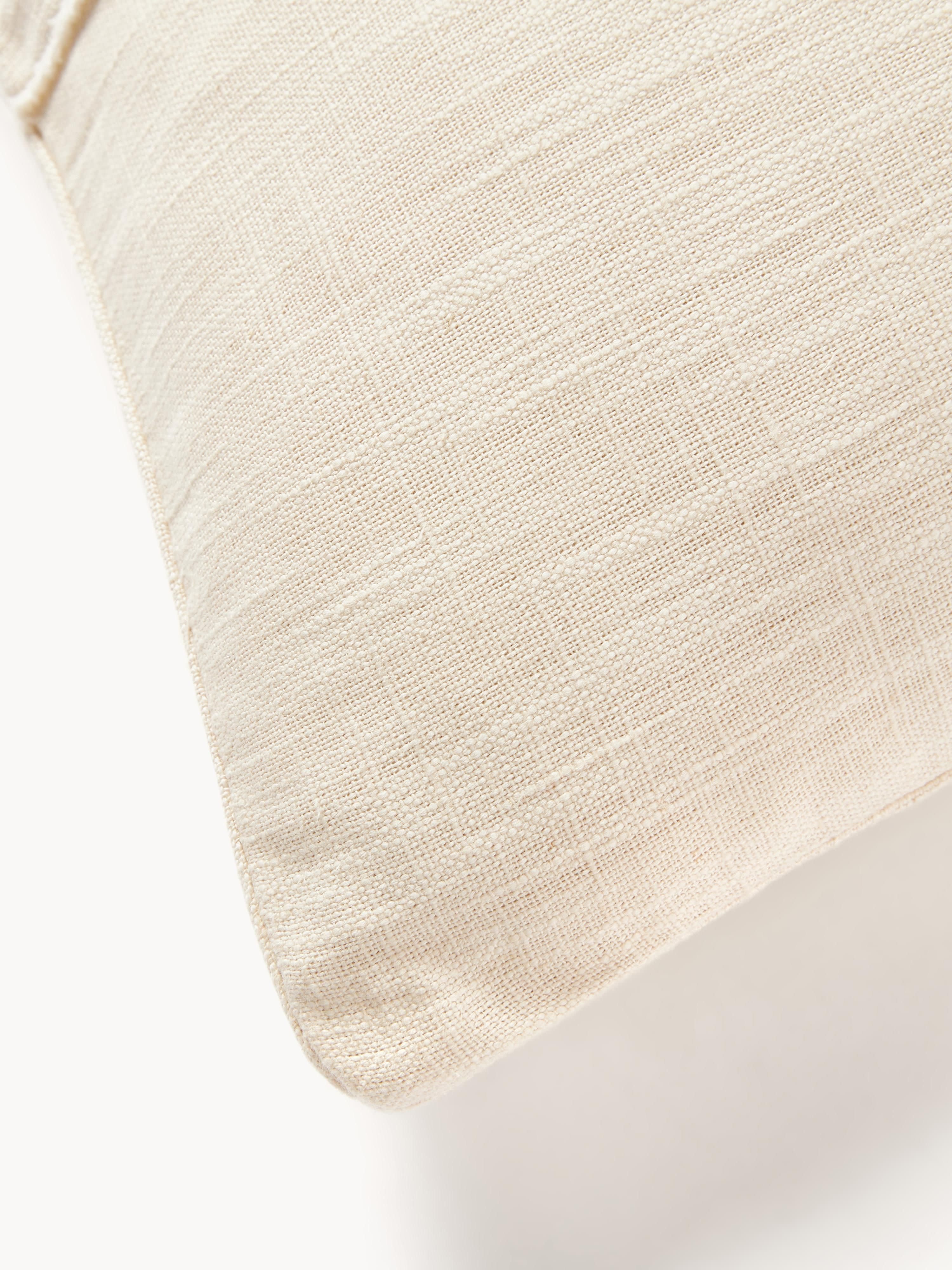 Katoenen kussenhoes Terre met decoratieve naad