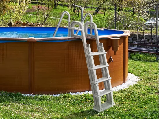 Escalier echelle double piscine 