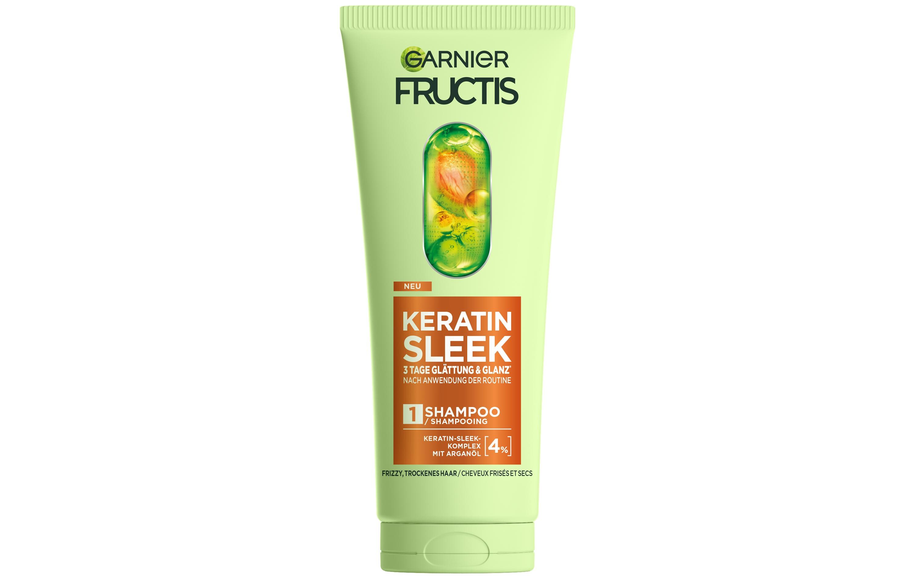 Shampoo Keratin Sleek 200 mlShampoo für trockenes, zu Frizz neigendes Haar, glättet die Haarfaser und sorgt für Glanz und Geschmeidigkeit
