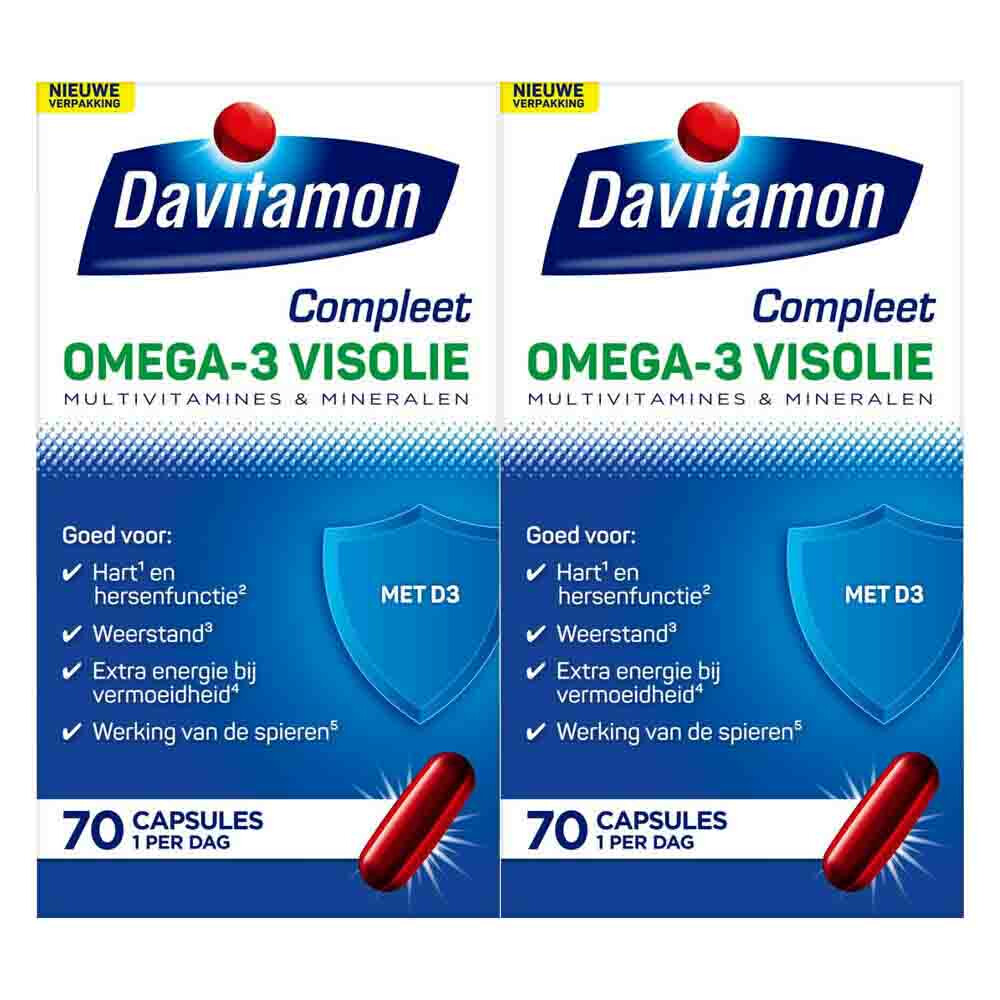 2x Davitamon Compleet Omega-3 Visolie70 capsules