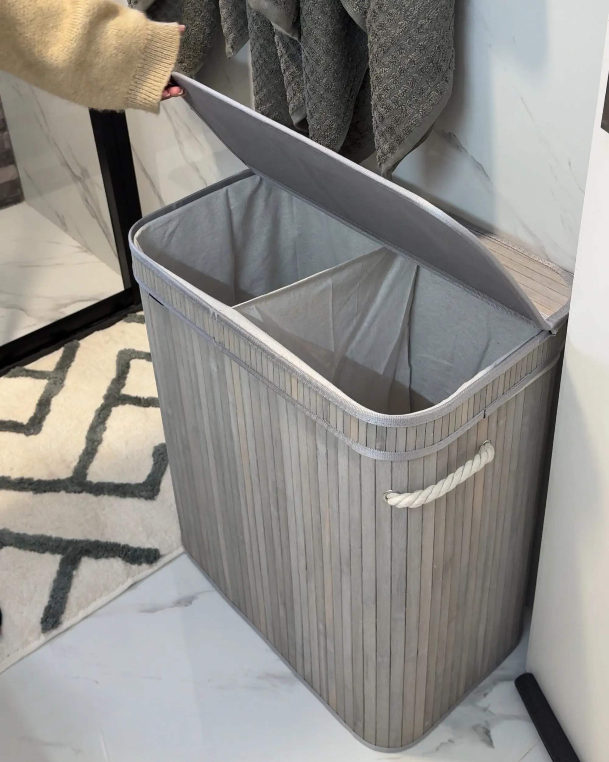 Mand KALTHOTA Bamboehout Grijs 100 L
