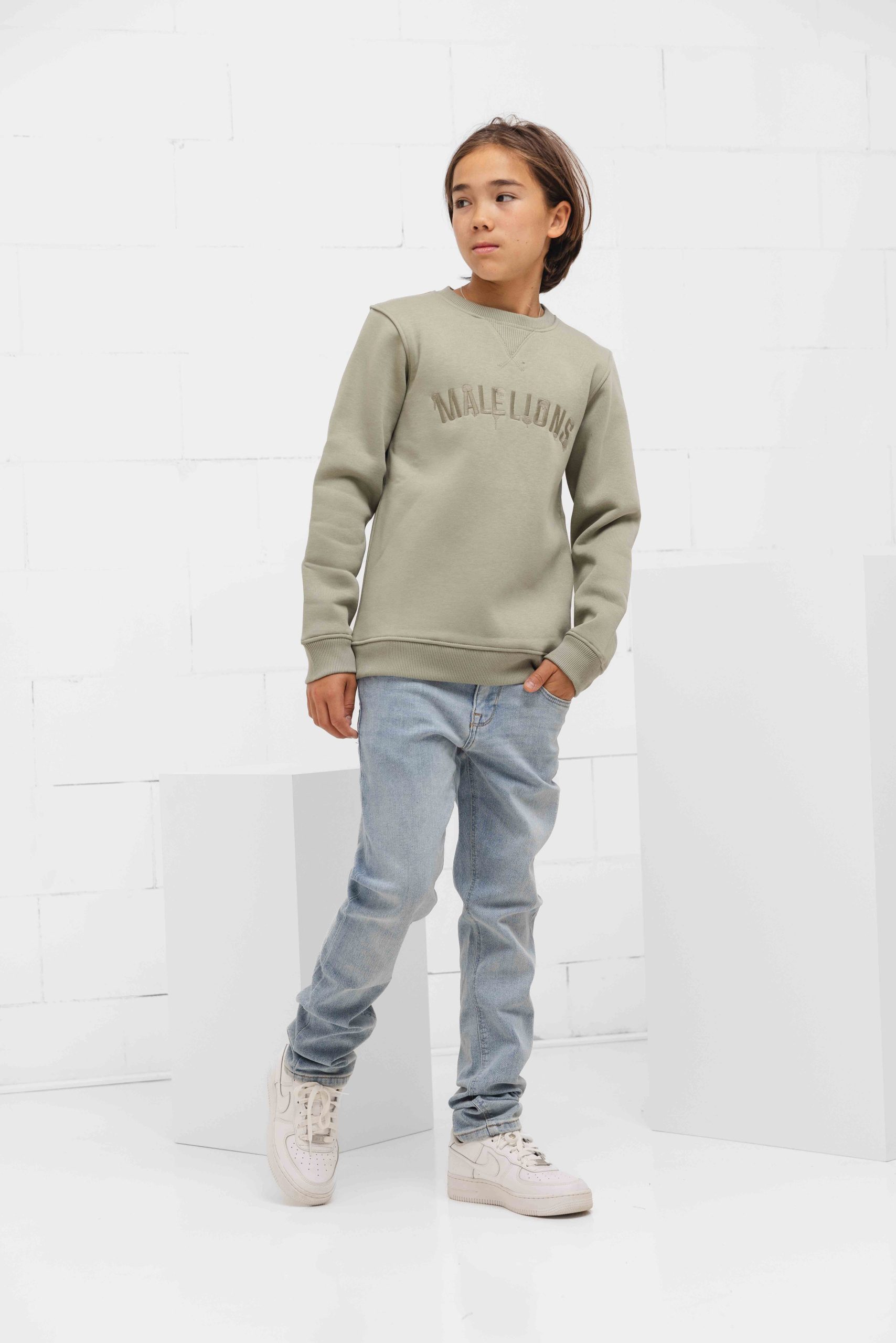 Malelions Paint Sweater Kids Lichtgroen