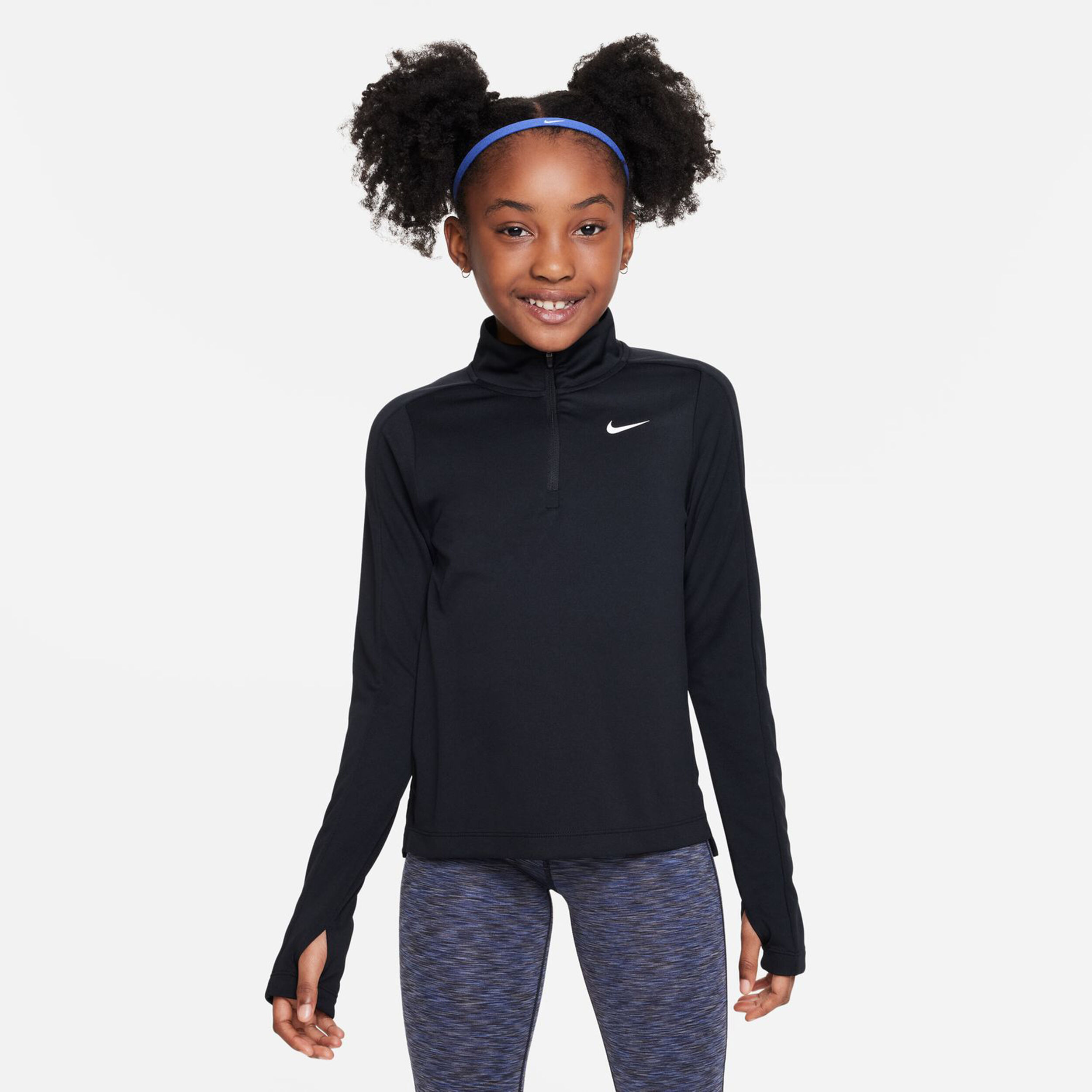 Nike Dri-Fit Half-Zip Haut Manches Longues Filles - Noir