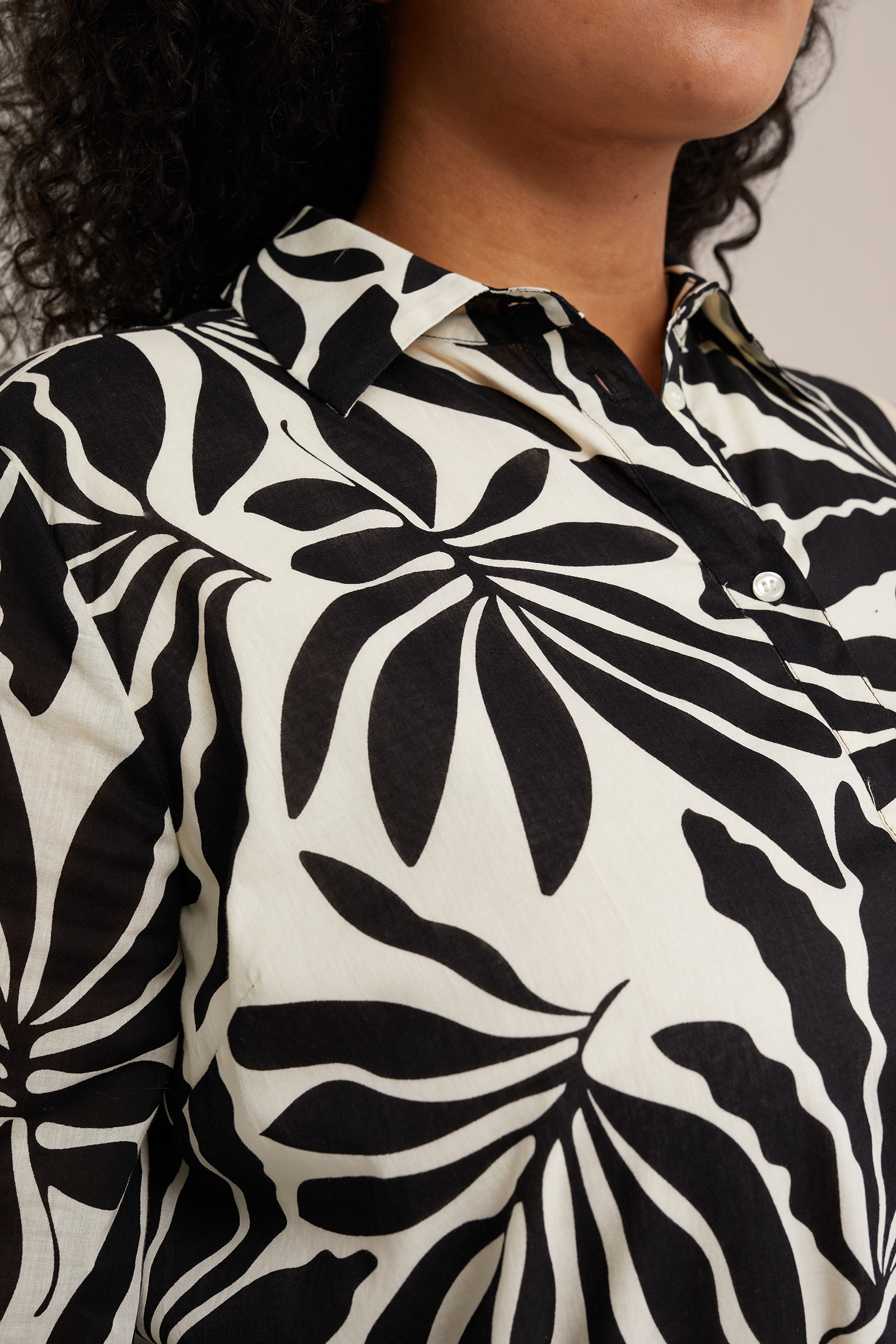 jurk met dessin - Curve WE Fashion Zwart