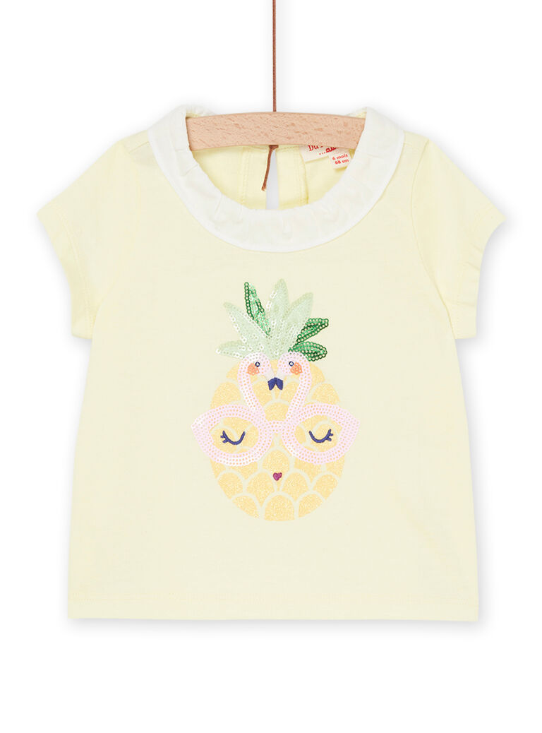 Brassière jaune pâle à motif ananas