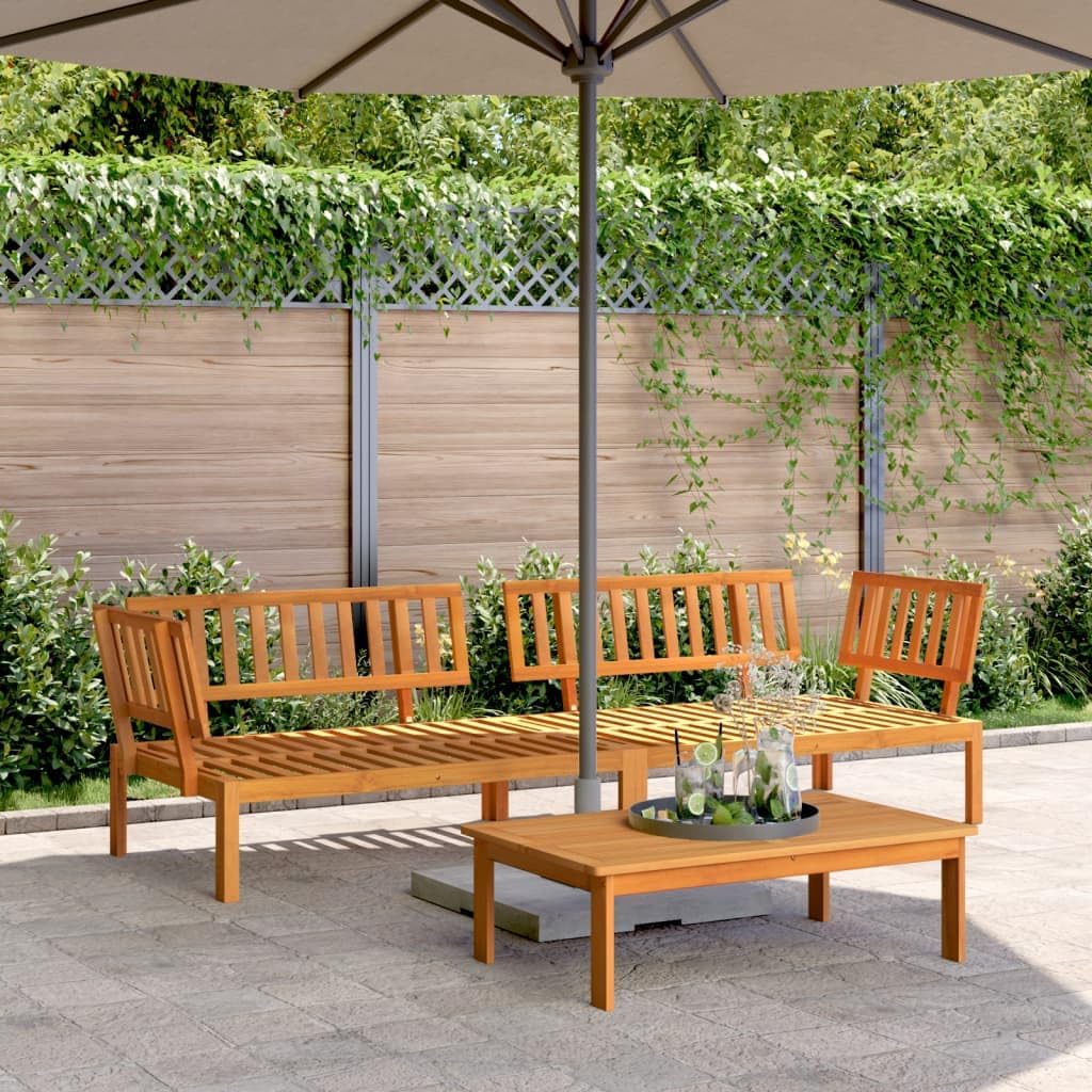 vidaXL Ecksofas für Gartenpaletten, 2 Stück, massives Akazienholz, Ecksofa, Paletten-Sofa, Gartensofa, modulares Sofa