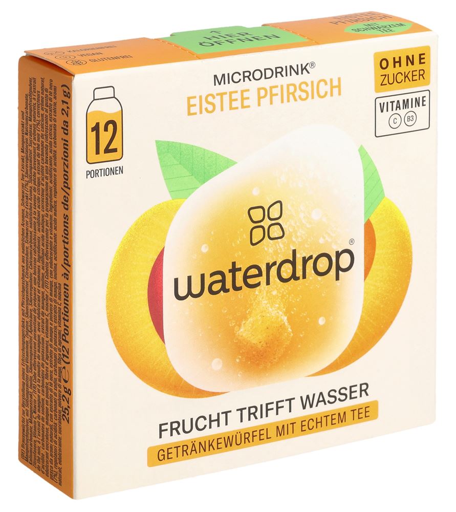 WATERDROP Eistee Pfirsich ohne Zucker Box 25.2 g<br>25.2 g, Box, Eistee Pfirsich ohne Zucker