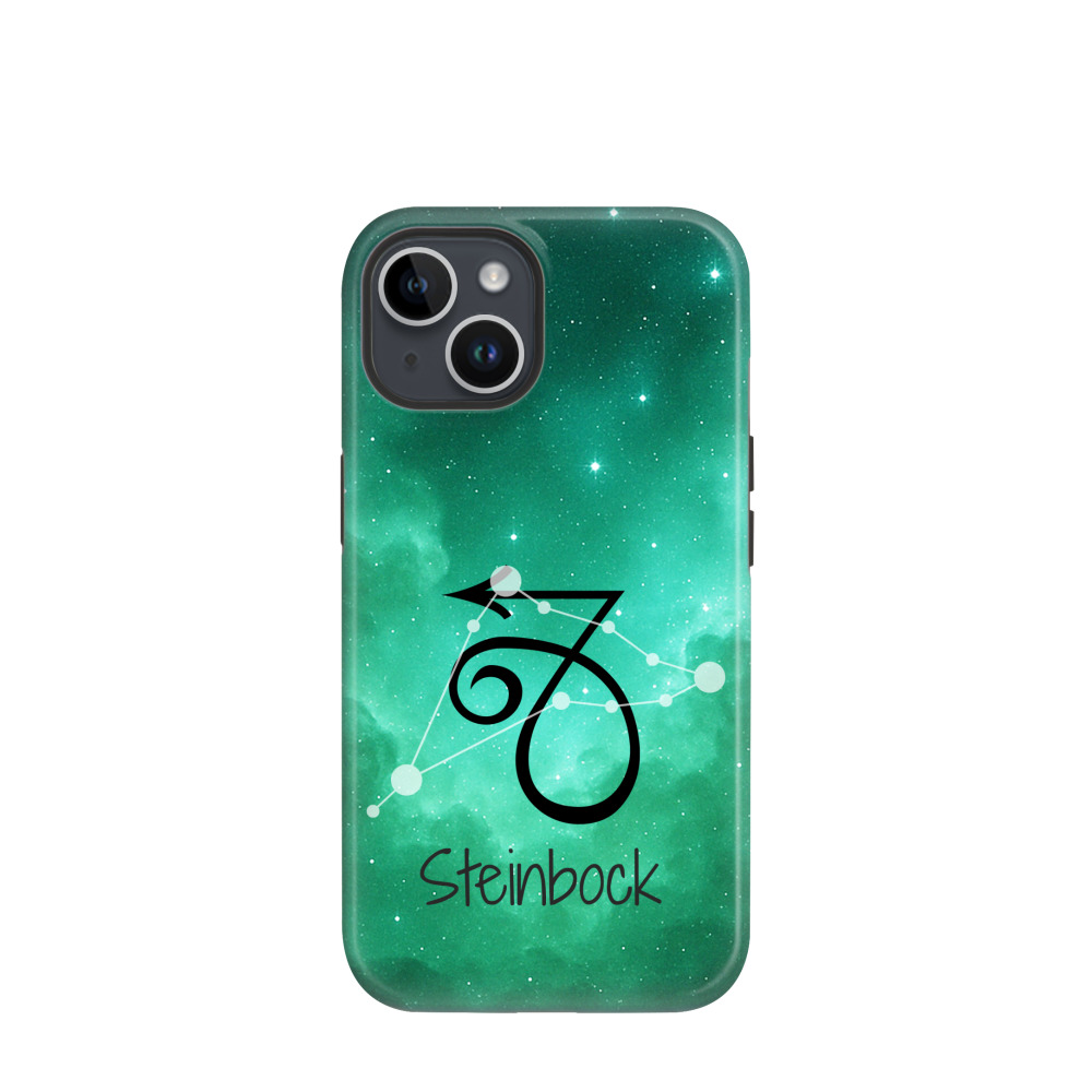 iPhone 14 Hybrid (Kunststoff / Gummi) Hülle Steinbock 2 - Grün