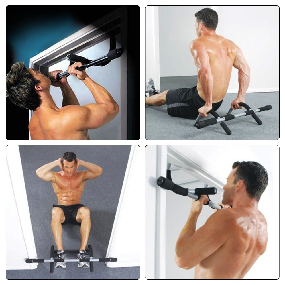 Multifunktionelle Klimmzugstange Pull Up Bar für Türrahmen Reckstange / Rumpfbeugen / Liegestützen für Indoor Training - Schwarz