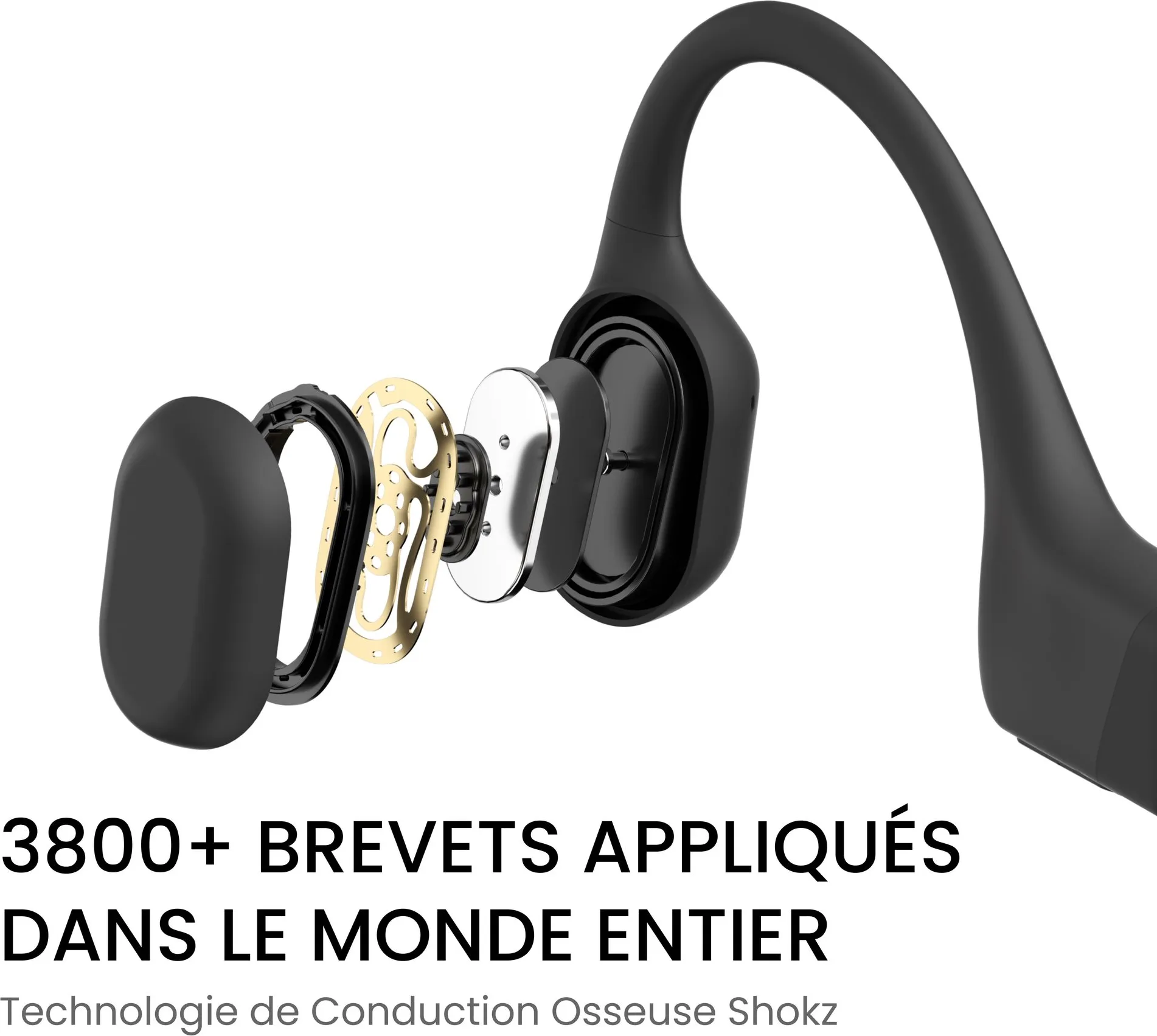 Shokz Open Run Noir (USB-C) Écouteurs Bluetooth