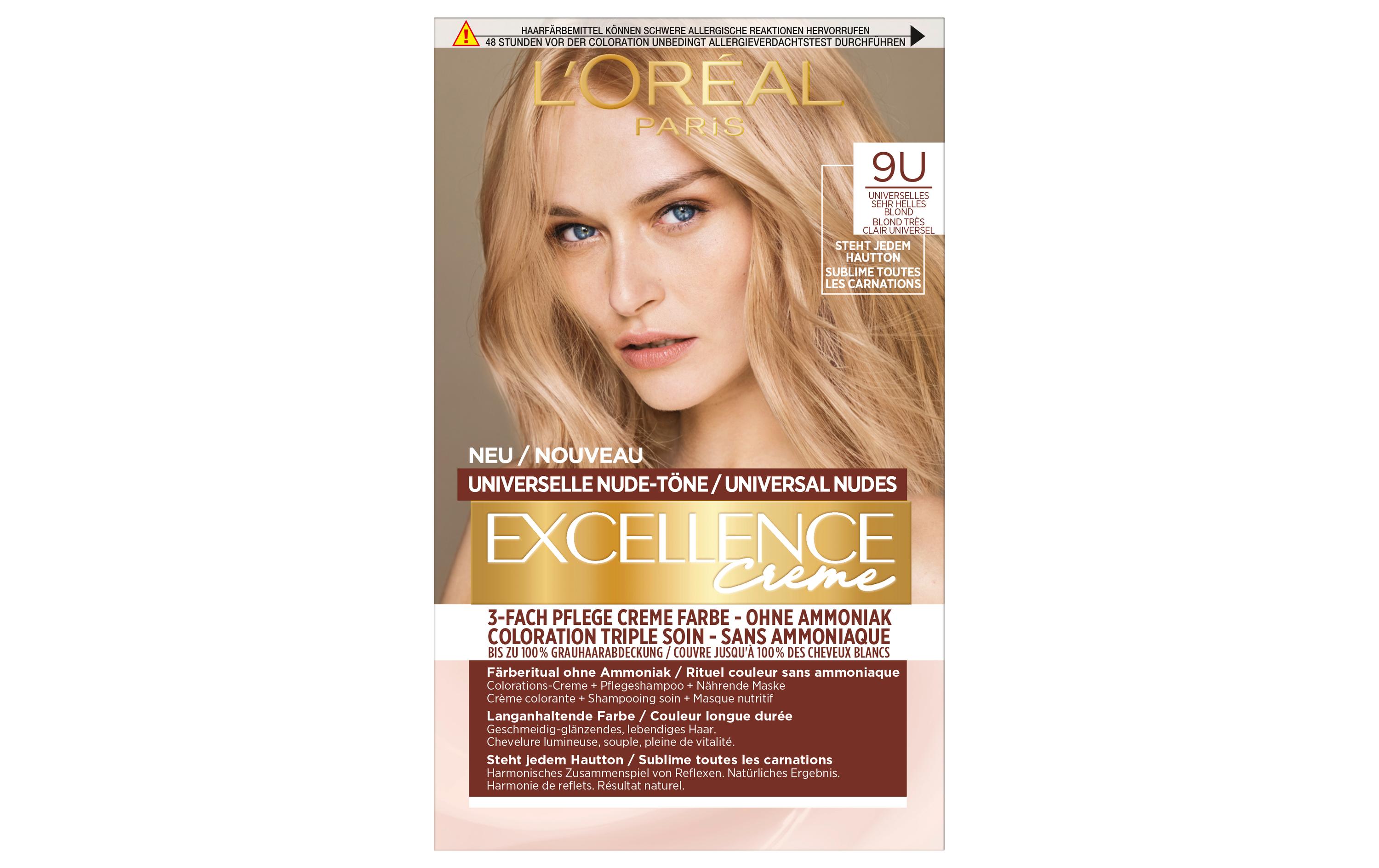 Haarfarbe Very Light BlondeHaarcoloration für ein natürliches Farbergebnis, das dem Hautton schmeichelt