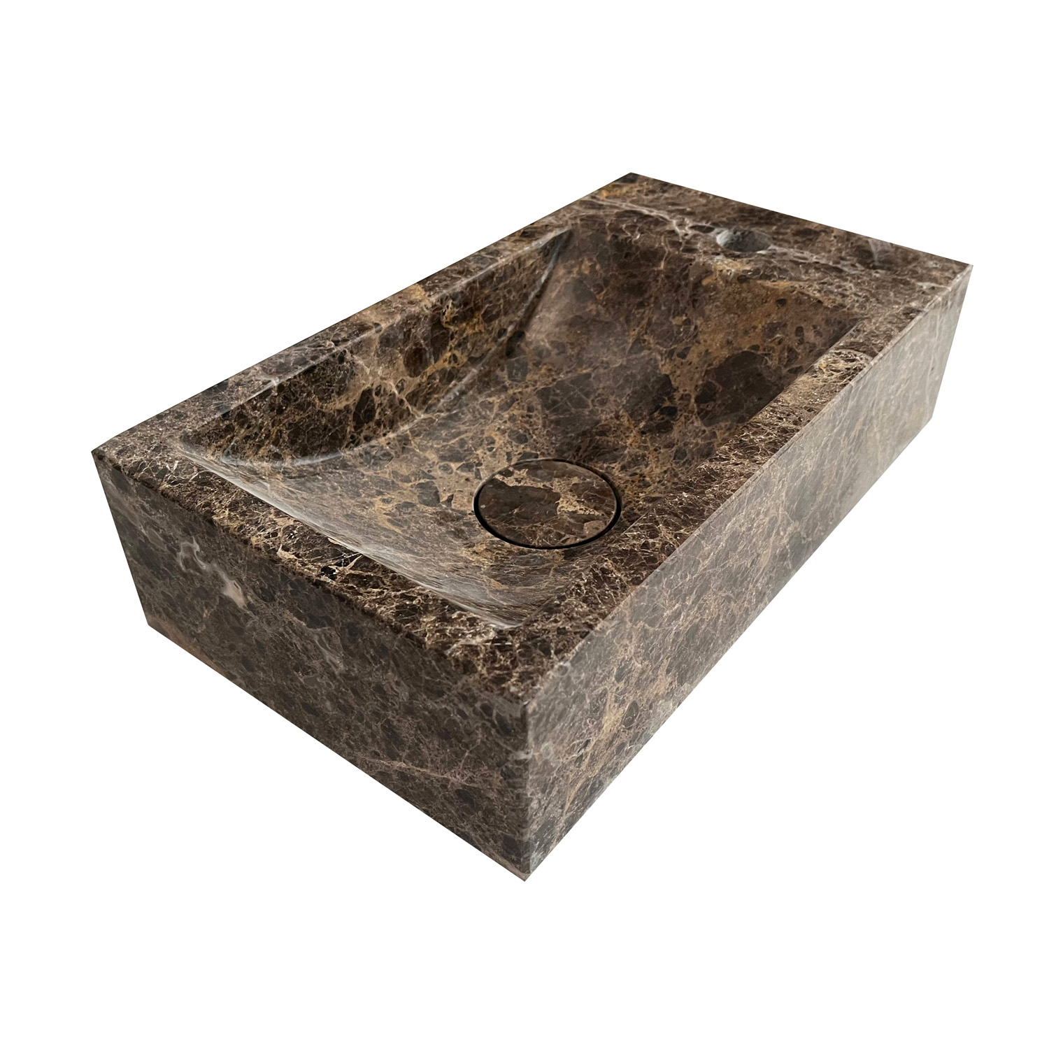 Fontana Dark Emperador toiletmeubel 40cm zwart mat
