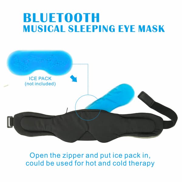 INF Bluetooth sovemaske med innebygde høyttalere Sort