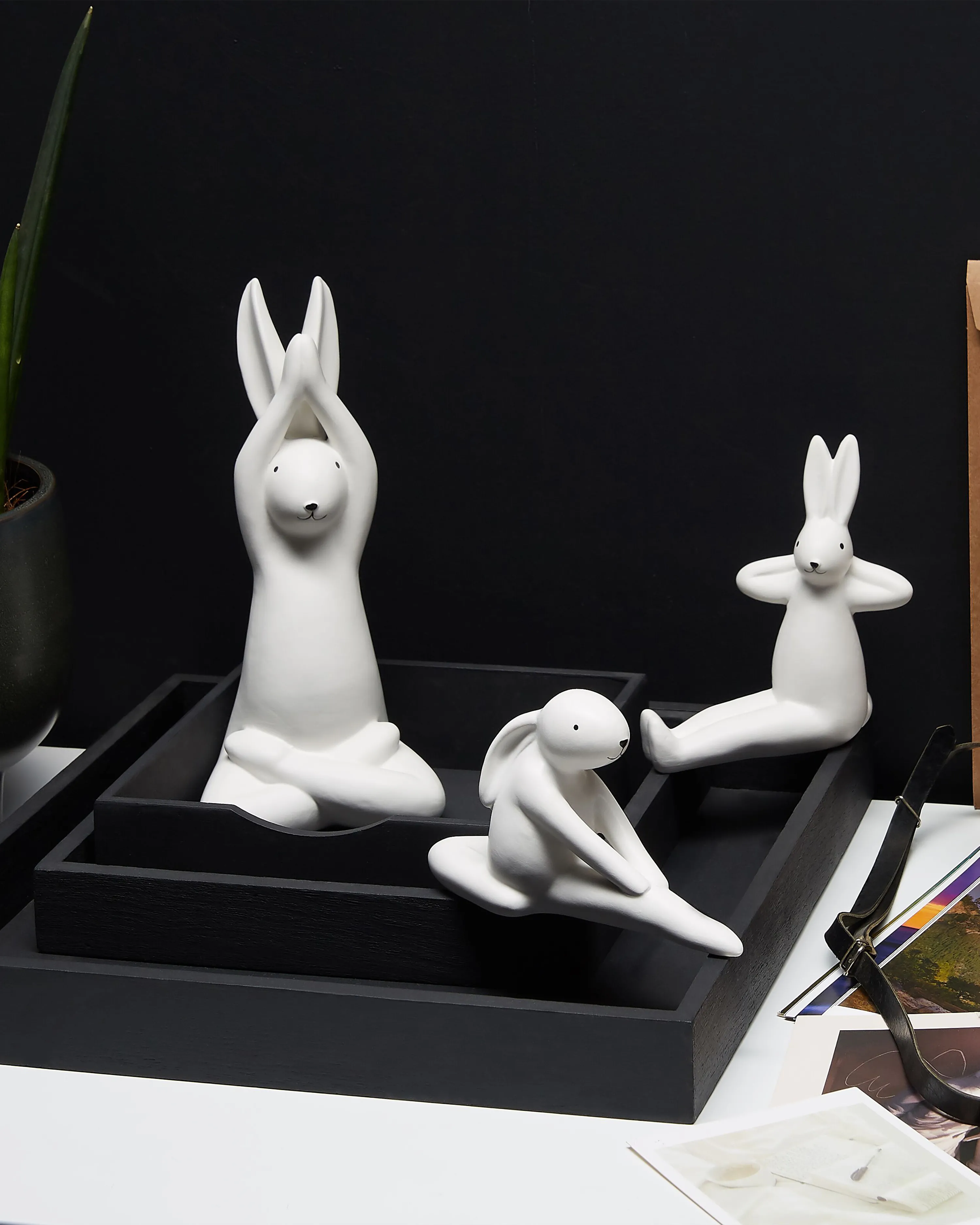 Set van 3 figuren Haas BREST Keramiek Wit