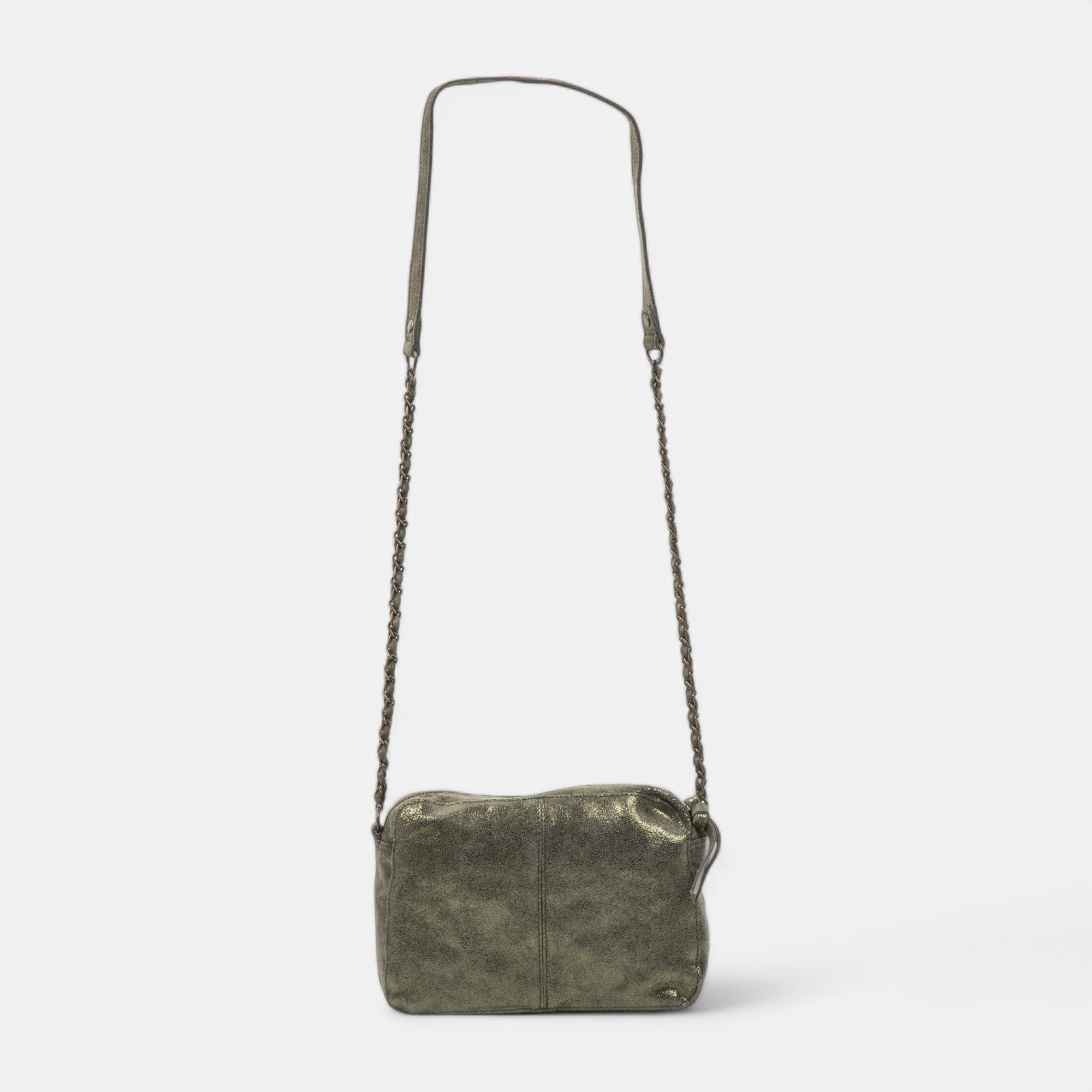 Sac bandoulière en cuir kaki