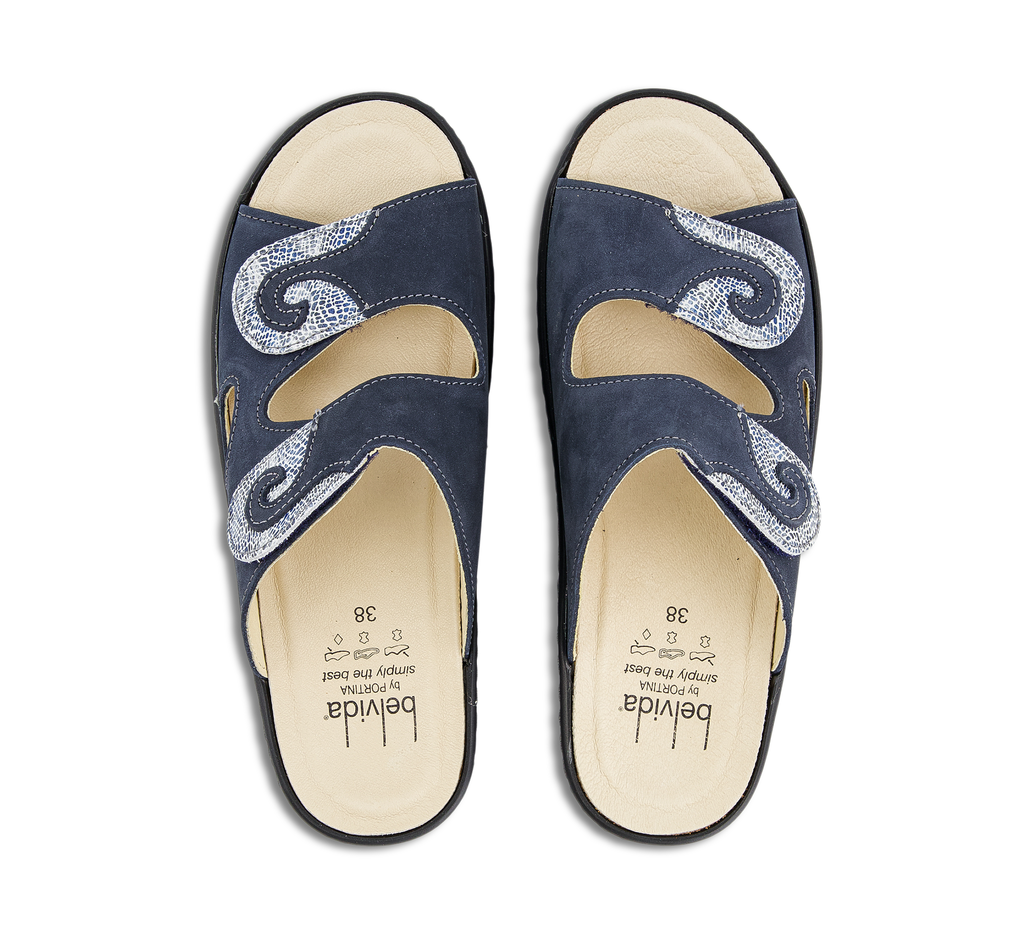 Belvida Offene Hausschuhe blau