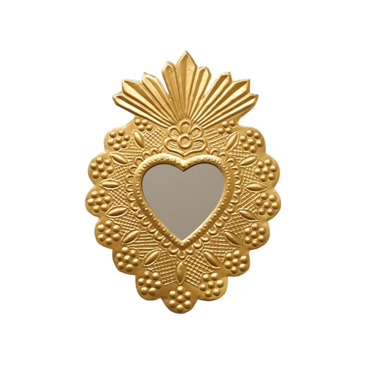 Miroir coeur ex-voto doré Pondie Chérie
