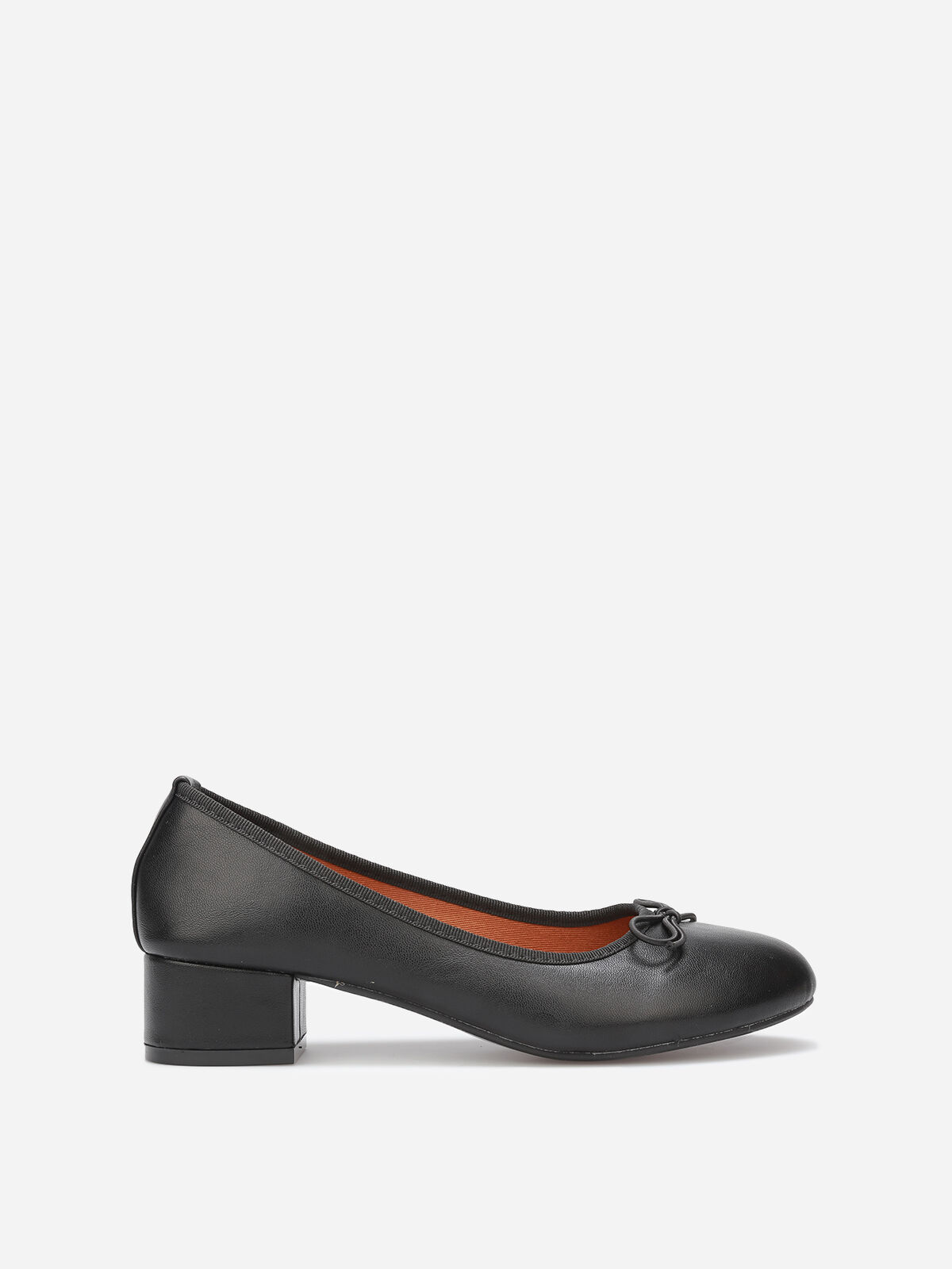 Ballerines à talon et noeud- Noir