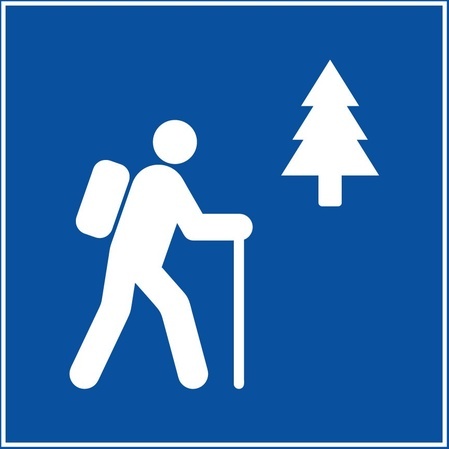 Panneau signalétique - Sentier de randonnée pédestre - Gravoply
