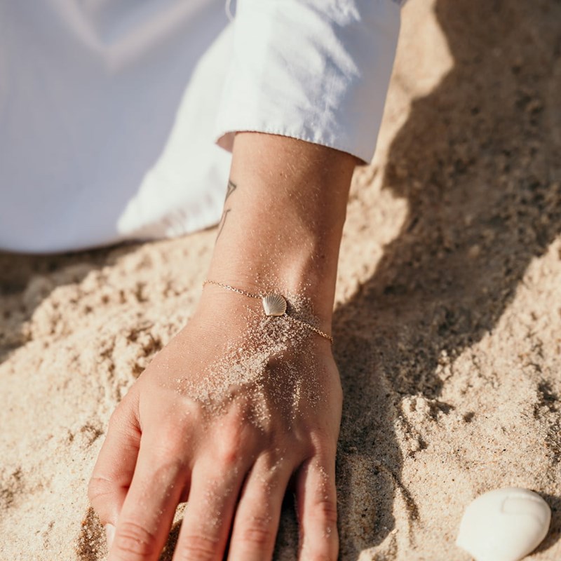 Bracelet Fin Coquillage Plaqué Or Saint Jacques Plage