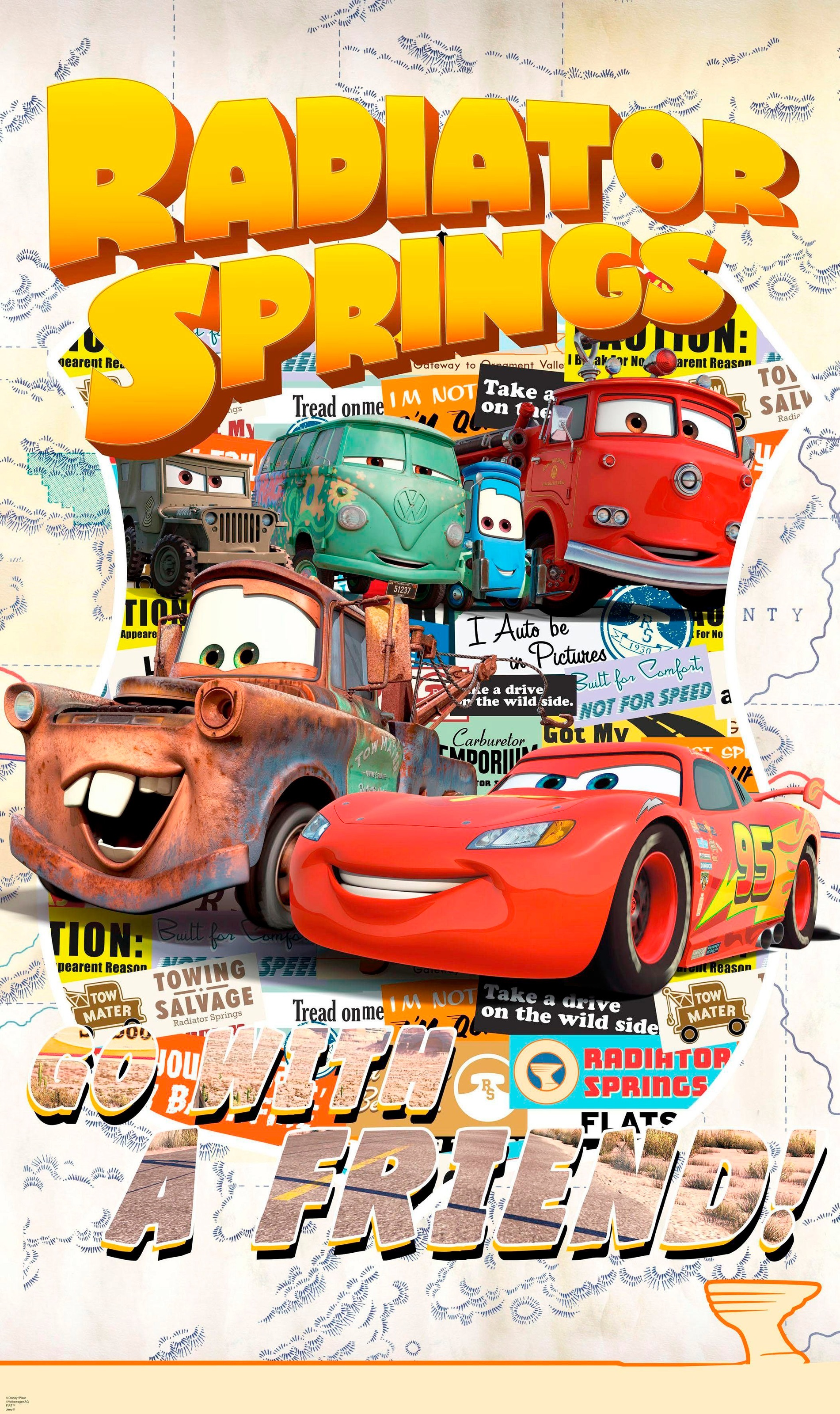 Komar Vliestapete »Digitaldruck Vlies -  Cars Take The Open Road - Grösse 120 x 200 cm« bedruckt glatt Kinderzimmer