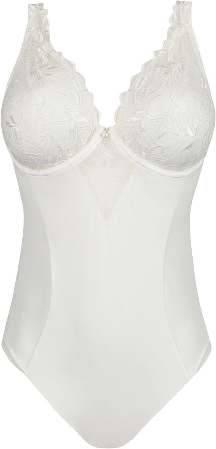 PrimaDonna Springdale bodystocking med dyb udskæring Råhvid